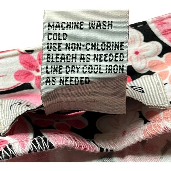 Notations Petite Floral Panel Swing Skirt Pink White Ribbon Detail Women Size PL - Picture 7 of 7